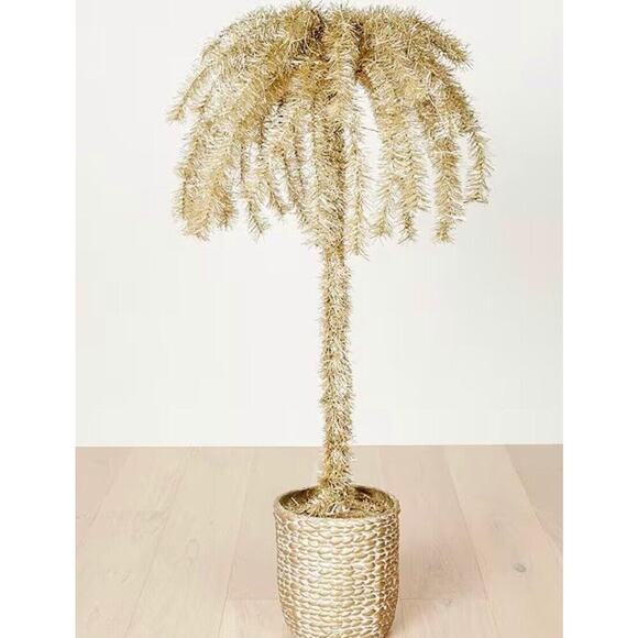 dillards Other - Trimsetter Dillards 5 Ft. PRE-LIT PALM TREE matte GOLD CHRISTMAS DECOR NEW